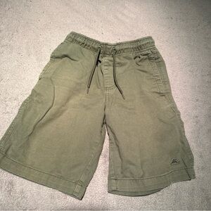 Tommy Bahama Boys Size 8 Olive Green Elastic Waist Drawstring Casual Shorts